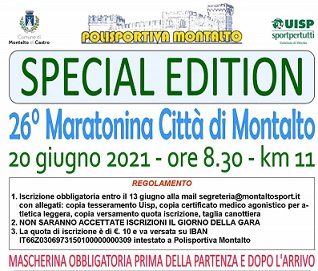 Maratonina città di Montalto – scheda tecnica